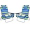 2Pcs Folding Backpack Beach Chair Reclining Camping Chair W/ Storage Bag